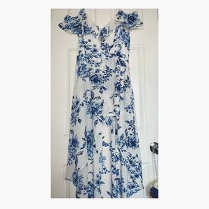 by&by Short Sleeve Floral Fit & Flare junior dress